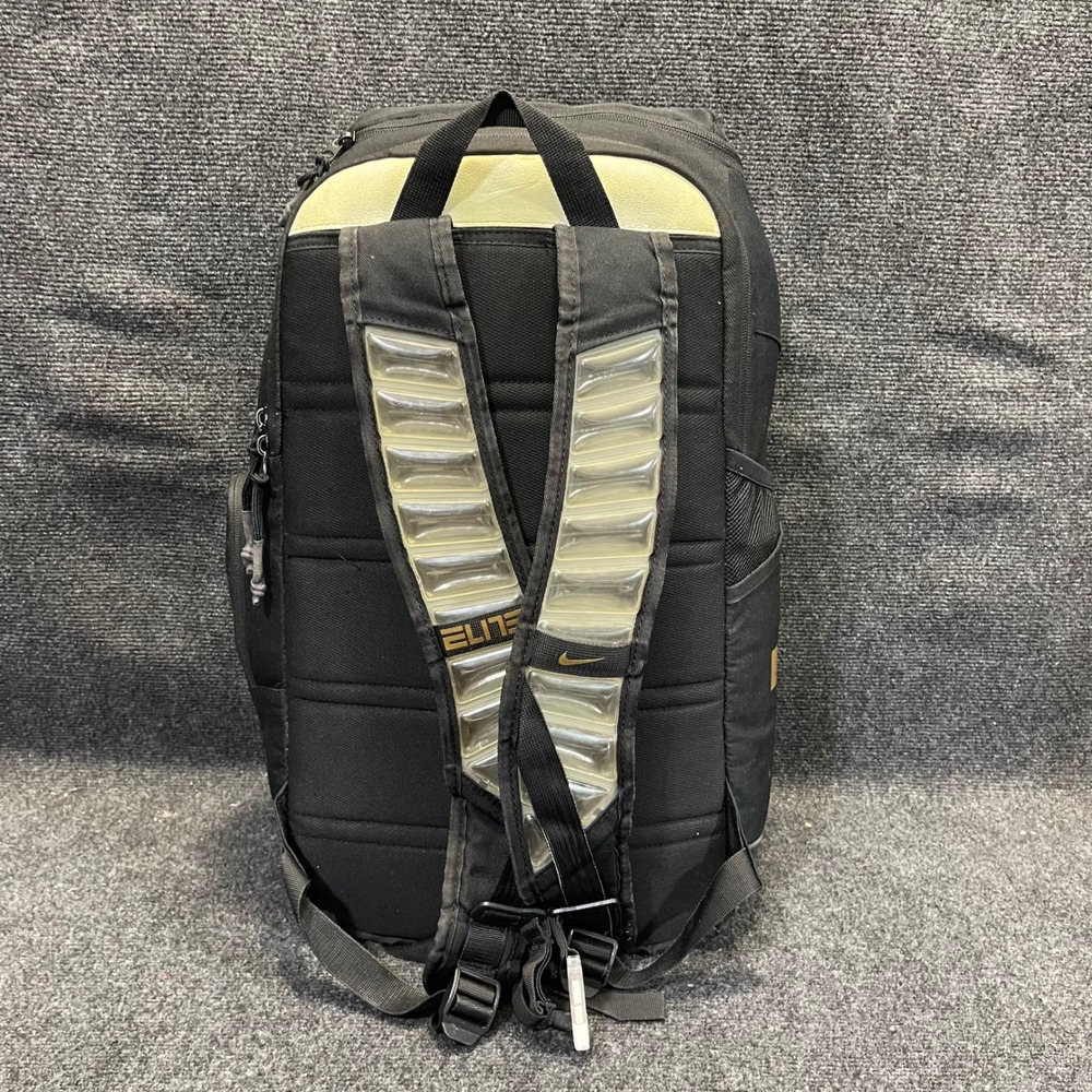 Nike BA6164-013 Elite Pro Basketball Backpack 32L Black Metallic Gold Hoop Bag - Picture 9 of 16